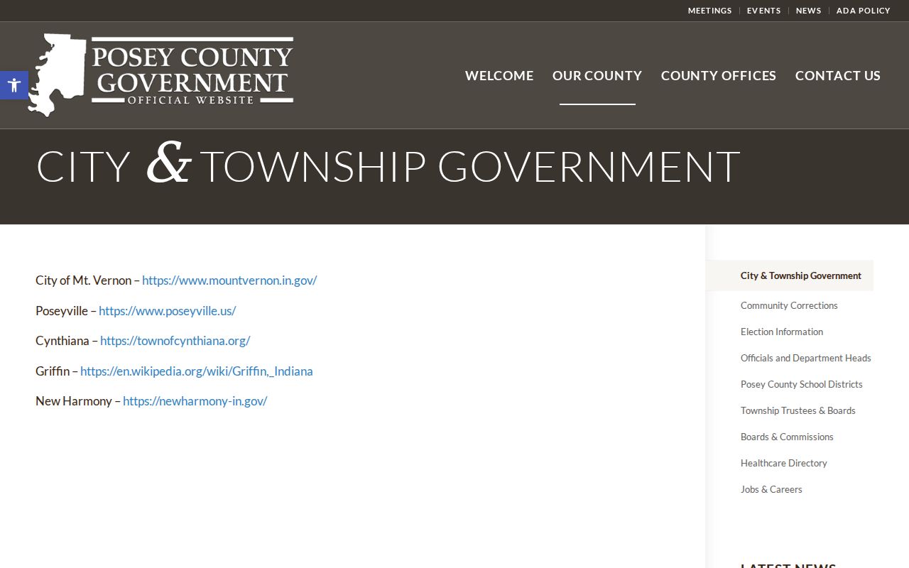 Posey County city court warrant five-place source list