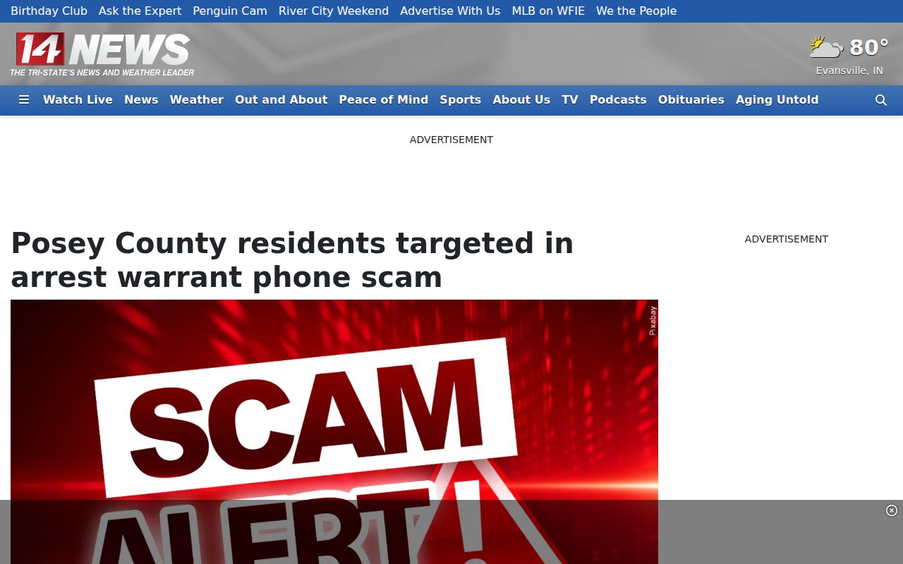 Posey County most wanted arrest warrant scam warning
