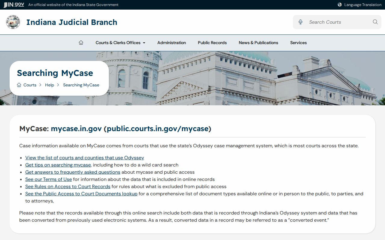 Posey County warrant record public access limits in MyCase